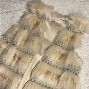 Faux Fur Cream Vest